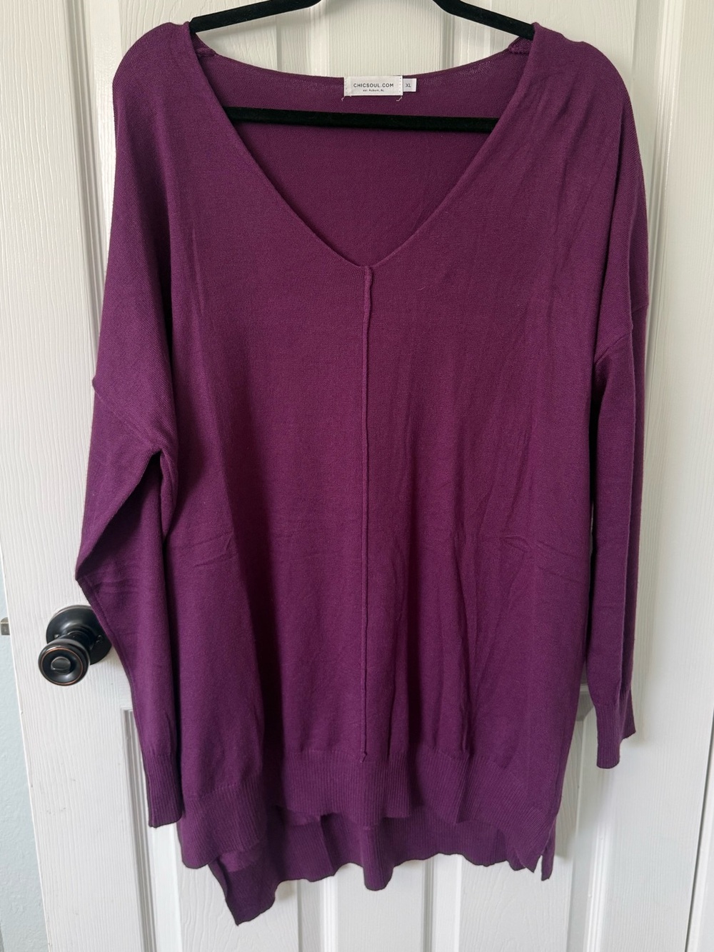 Chic Soul Plum Sweater | XL
